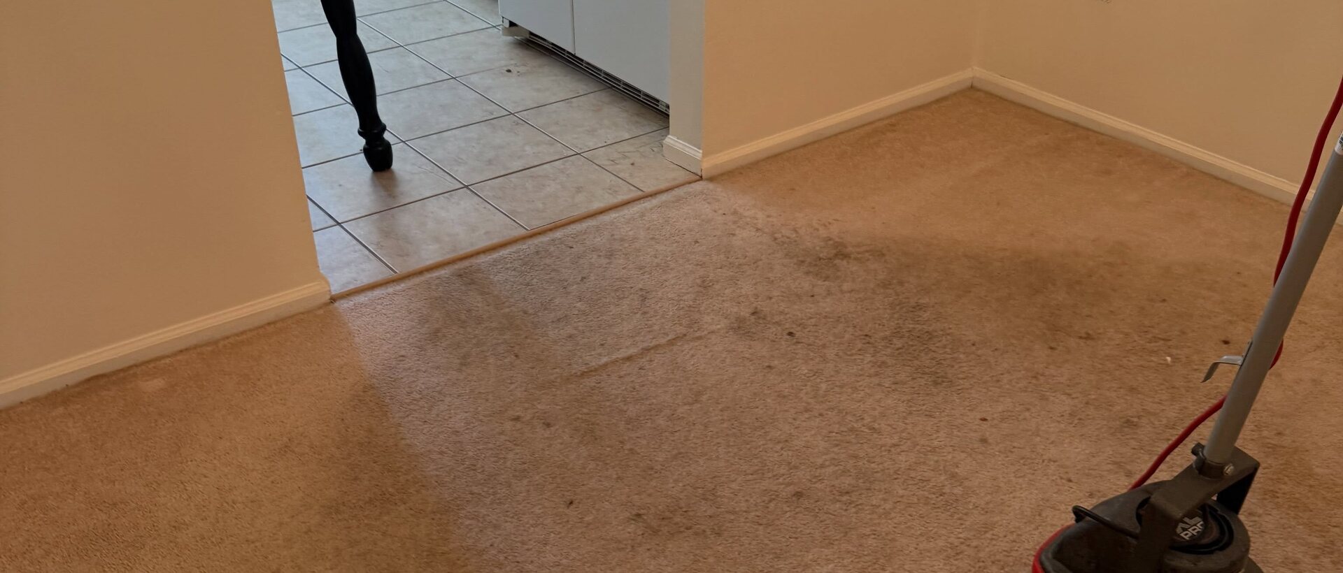 Floor machine at work on a commercial job