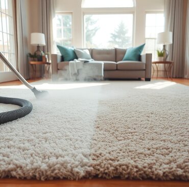 Area Rug Cleaning job in progress